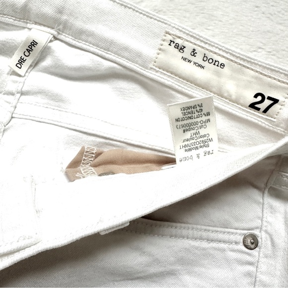NWT $195 Rag & Bone White Ankle Dre Capri Jeans Size 27 - Picture 9 of 11
